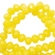 Top Glas Facett Glasschliffperlen 4x3mm rondellen Marigold yellow-pearl shine coating